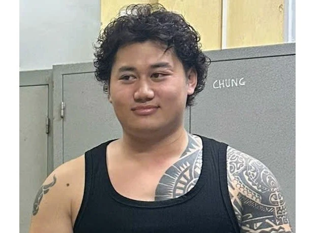 Bùi Lam Anh tại cơ quan công an.