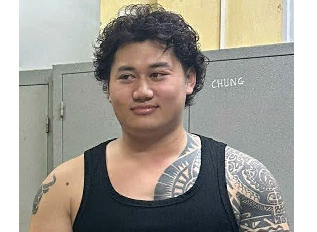 Bùi Lam Anh tại cơ quan công an.