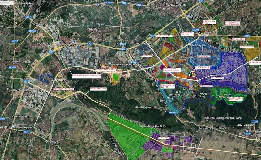 Bản đồ mặt bằng tổng thể Khu đô thị mới Nội Hoàng - Ion City. Ảnh: Tuta