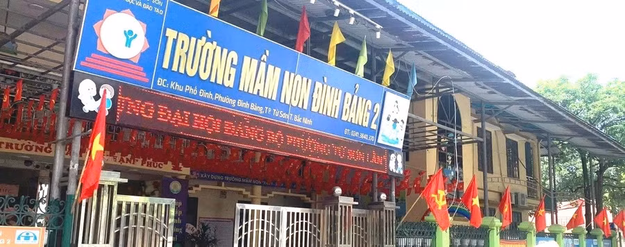 Trường Mầm non Đình Bảng 2 - nơi xảy ra sự việc.