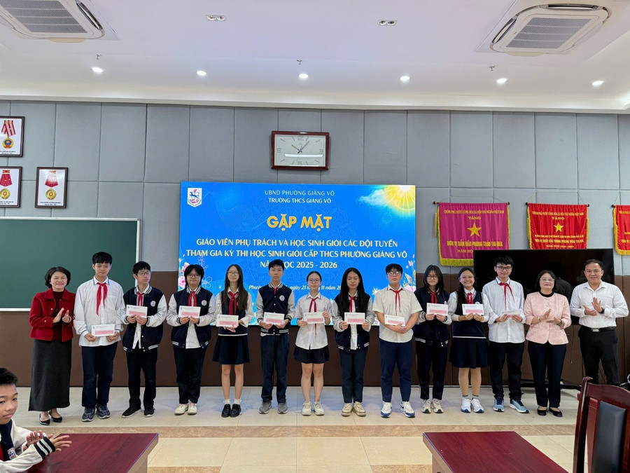 Trường THCS Giảng Võ tiếp tục dẫn đầu toàn diện kỳ thi chọn HSG cấp phường Giảng Võ.