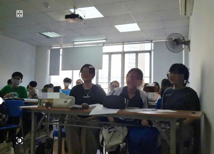 Học sinh trong lớp học của cô Thủy (ảnh cắt từ clip).