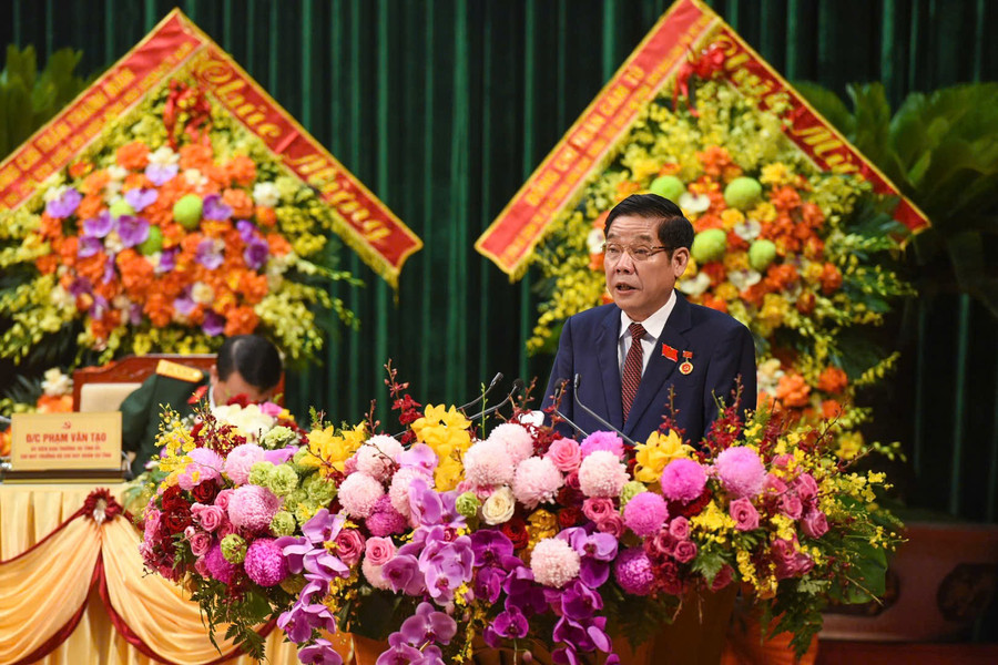 Ông Nguyễn Văn Gấu, Ủy viên Trung ương Đảng, Bí thư Tỉnh ủy Bắc Ninh phát biểu. dh-3.jpg