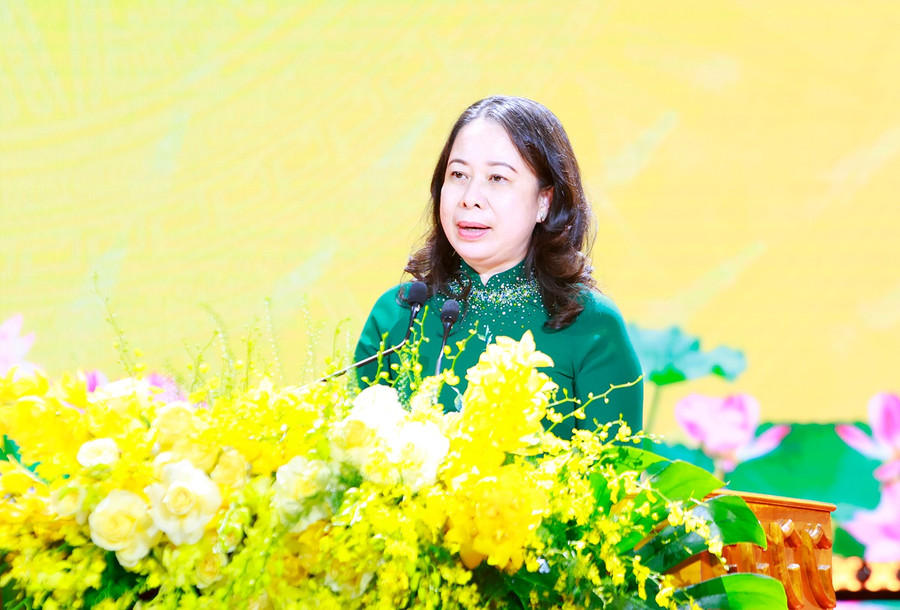 Phó Chủ tịch nước Võ Thị Ánh Xuân phát biểu chỉ đạo tại Đại hội. vta-xuan-pb.jpg