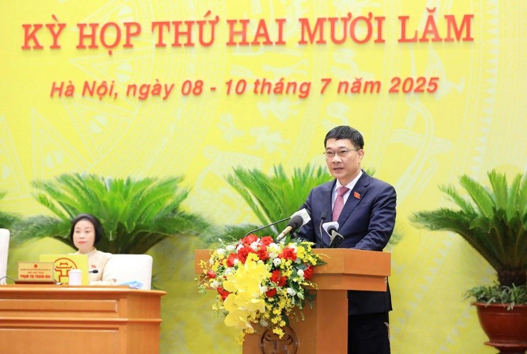 Phó Chủ tịch Quốc hội Vũ Hồng Thanh phát biểu tại Kỳ họp thứ 25, HĐND TP Hà Nội.