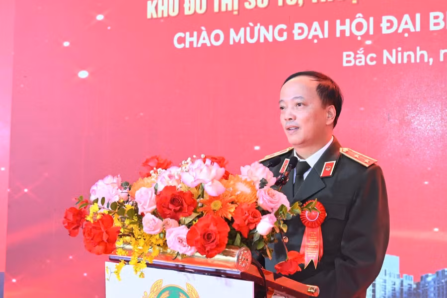 Thứ trưởng Bộ Công an Đặng Hồng Đức phát biểu tại buổi lễ.