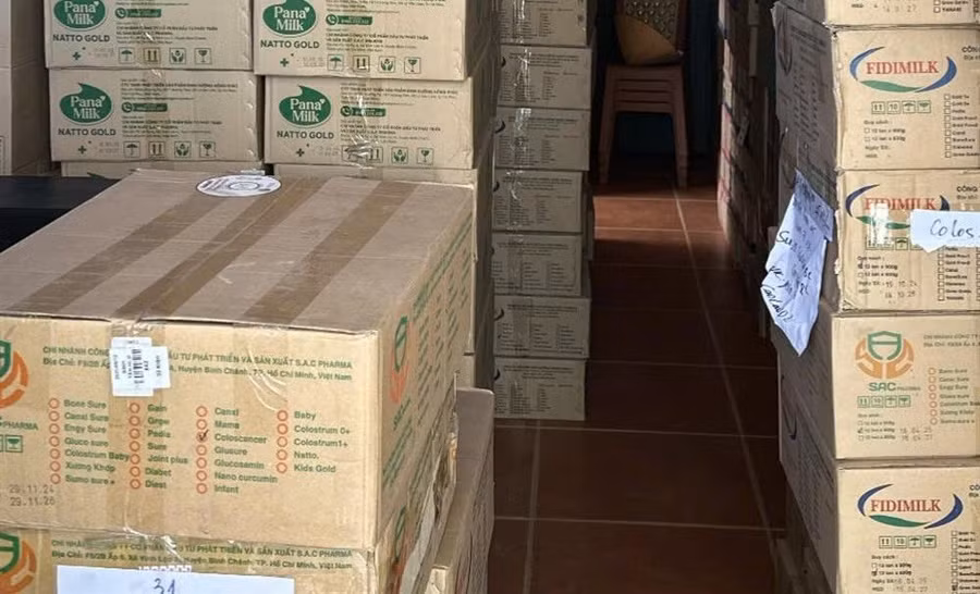 Số hàng hóa bị tạm giữ.