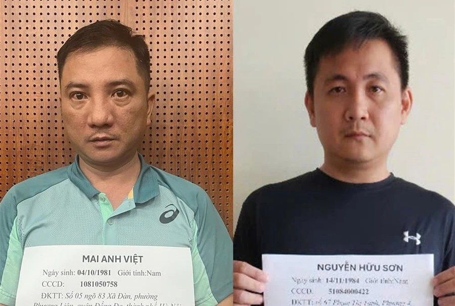 Chủ mưu, cầm đầu Mai Anh Việt (SN 1981) và Nguyễn Hữu Sơn (SN 1984).