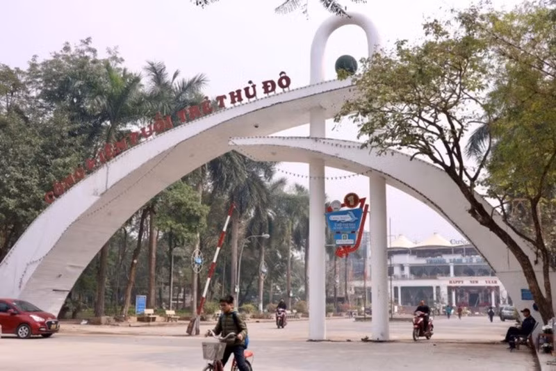 Cổng công viên Tuổi trẻ Thủ đô. (Ảnh tư liệu)
