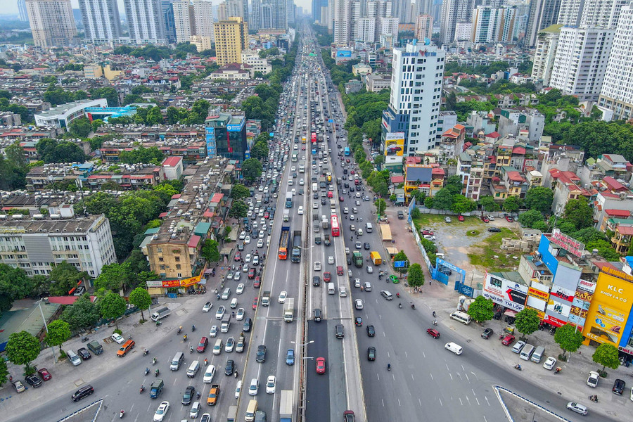 Một góc Thủ đô Hà Nội nhìn từ trên cao.