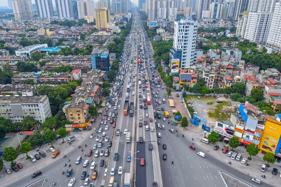 Một góc Thủ đô Hà Nội nhìn từ trên cao.