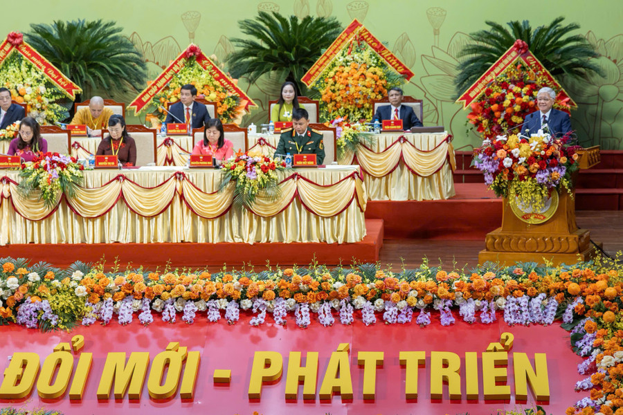 Chủ tịch Ủy ban Trung ương MTTQ Việt Nam Đỗ Văn Chiến phát biểu tại Đại hội. z7167327975082-5f009b769aec8b658200934dacbe513c.jpg