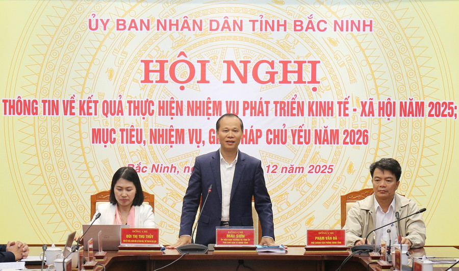 Ông Mai Sơn, Phó Chủ tịch Thường trực UBND tỉnh Bắc Ninh phát biểu.