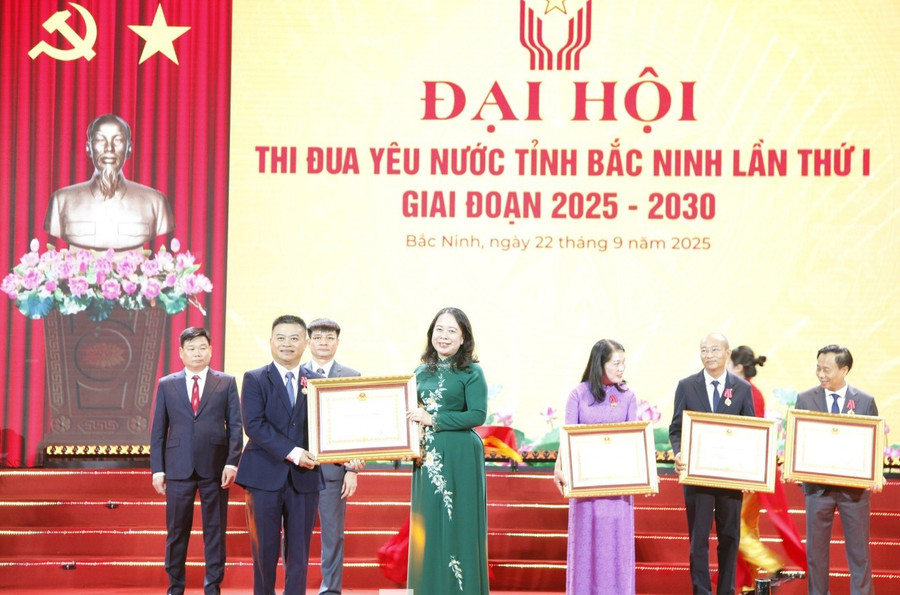 Phó Chủ tịch nước Võ Thị Ánh Xuân trao tặng Huân chương Lao động hạng Nhì cho ông Bạch Đăng Khoa. untitled.jpg