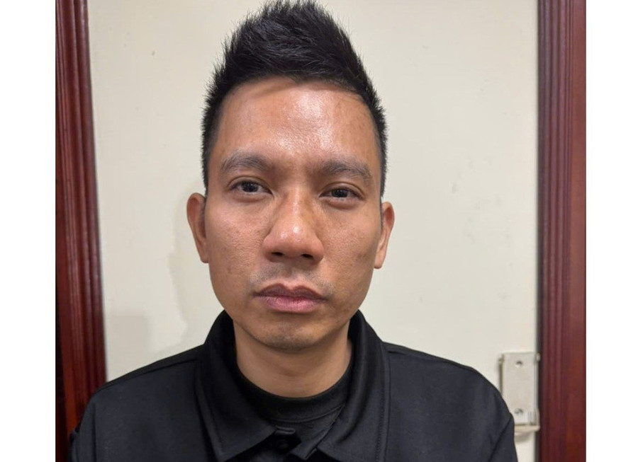 Đỗ Văn Thành tại cơ quan công an.