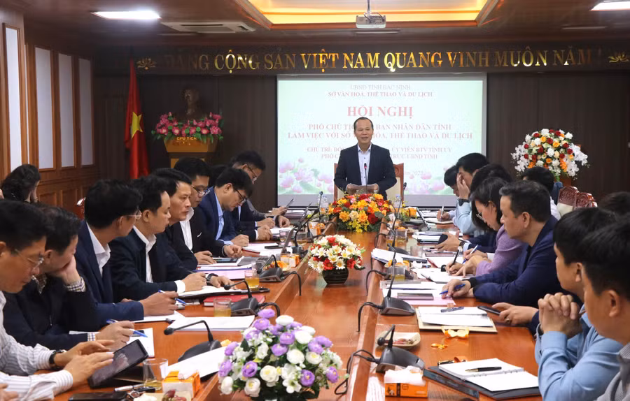 Ông Mai Sơn - Phó Chủ tịch Thường trực UBND tỉnh Bắc Ninh phát biểu tại hội nghị.