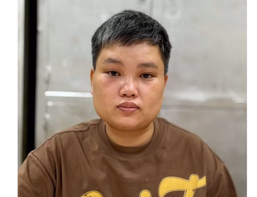 Nguyễn Thị Bích Ngọc tại cơ quan Công an.