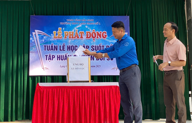 Cán bộ, giáo viên, nhân viên và hơn 1.800 học sinh của Trường THPT Lạng Giang số 1 tham gia phát động, hỗ trợ người dân xã Tiên Lục ảnh hưởng bão lũ. picture3.png