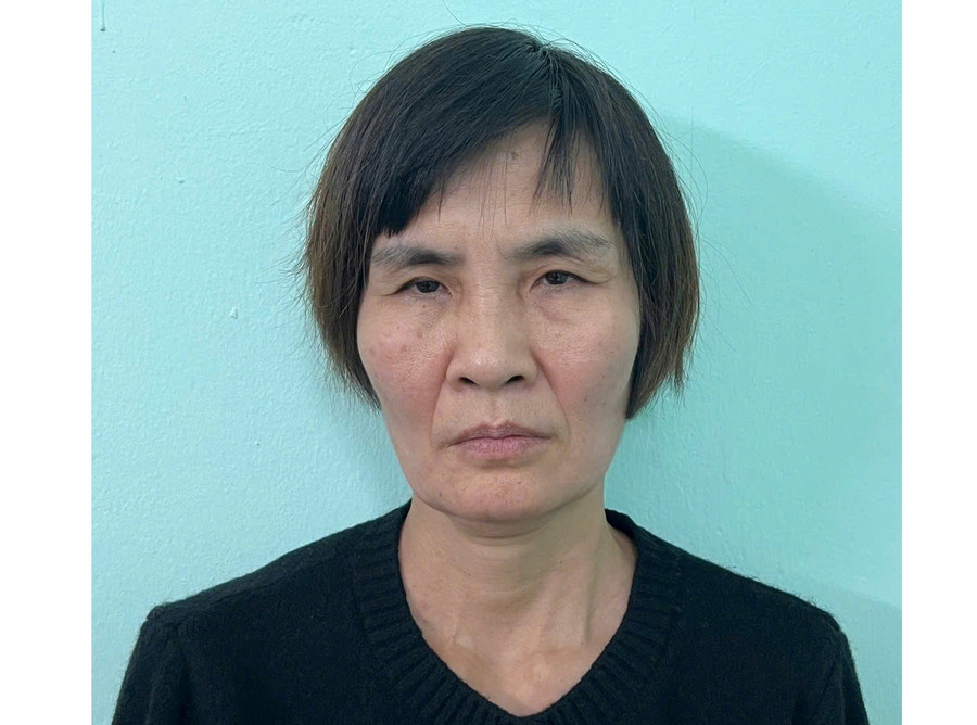 Phương Thị Nga tại cơ quan công an.