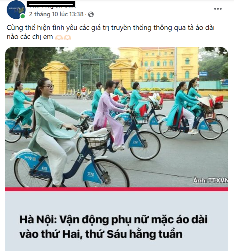 Nhiều người bày tỏ sự ủng hộ với việc chị em phụ nữ sẽ mặc áo dài vào thứ Hai và thứ Sáu hàng tuần (Ảnh: Facebook)