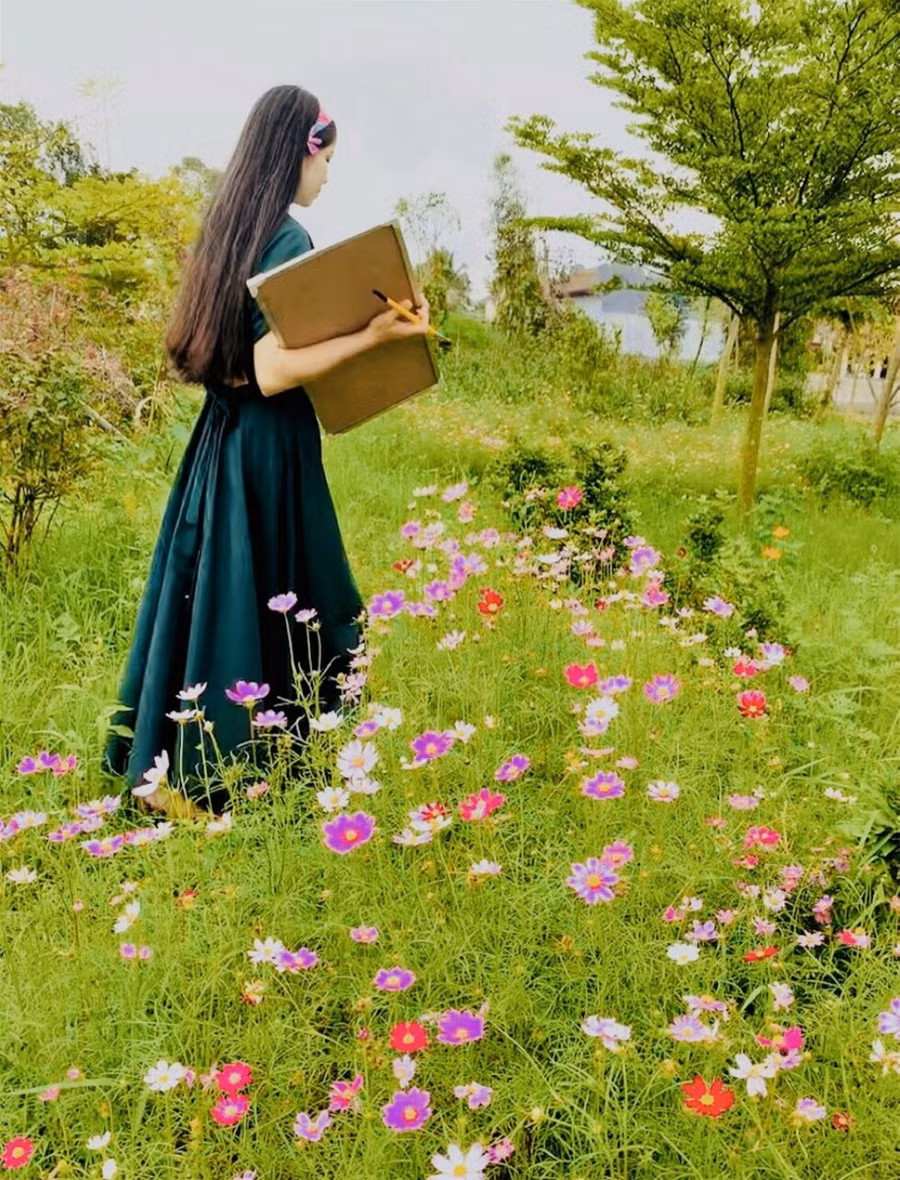 Ngẩn ngơ giữa vườn hoa trường làng tuyệt đẹp ảnh 8