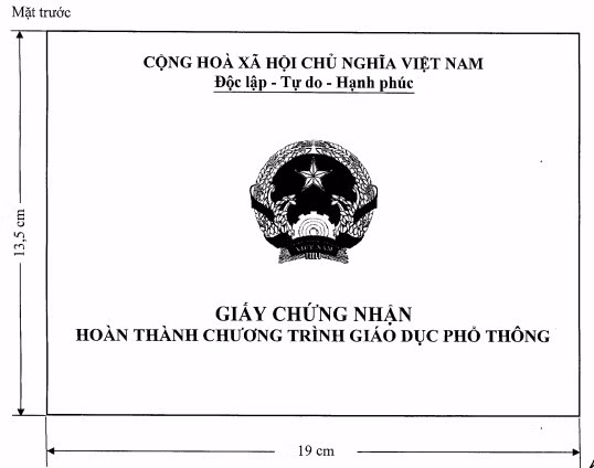 Quy định mẫu Giấy chứng nhận hoàn thành chương trình giáo dục phổ thông ảnh 1