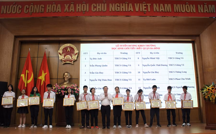 Quận Ba Đình, Hà Nội: Vinh danh 179 học sinh xuất sắc tiêu biểu