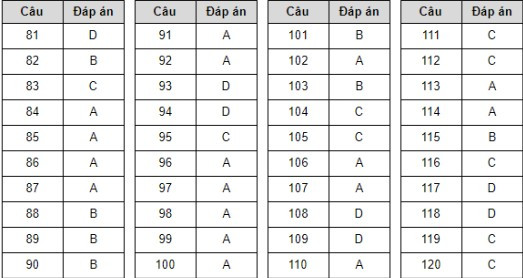Gợi ý đáp án đề thi tham khảo 4 môn thi THPT quốc gia ảnh 2 Gợi ý đáp án đề thi tham khảo 4 môn thi THPT quốc gia ảnh 2