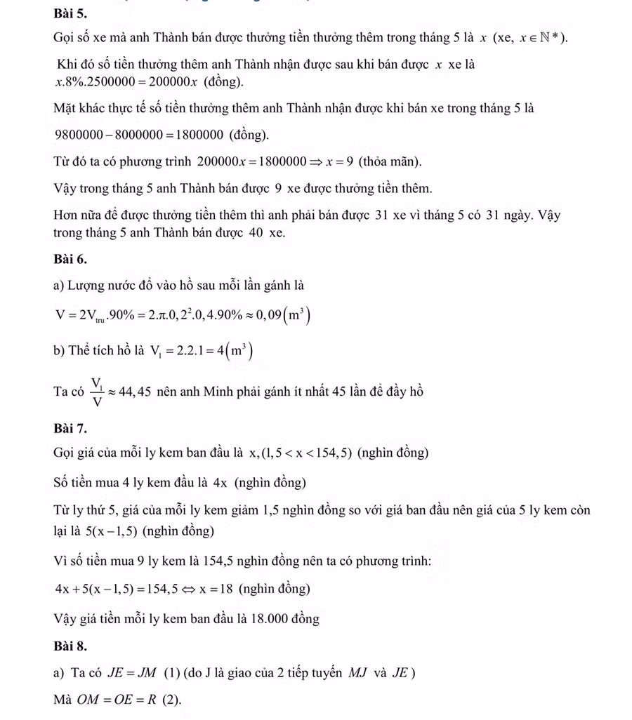 Gợi ý đáp án môn Toán thi vào lớp 10 TP.HCM ảnh 3