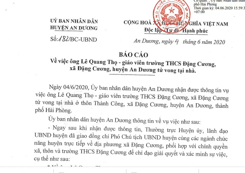 Hải Phòng: Thầy giáo dạy âm nhạc bất ngờ tử vong tại nhà riêng