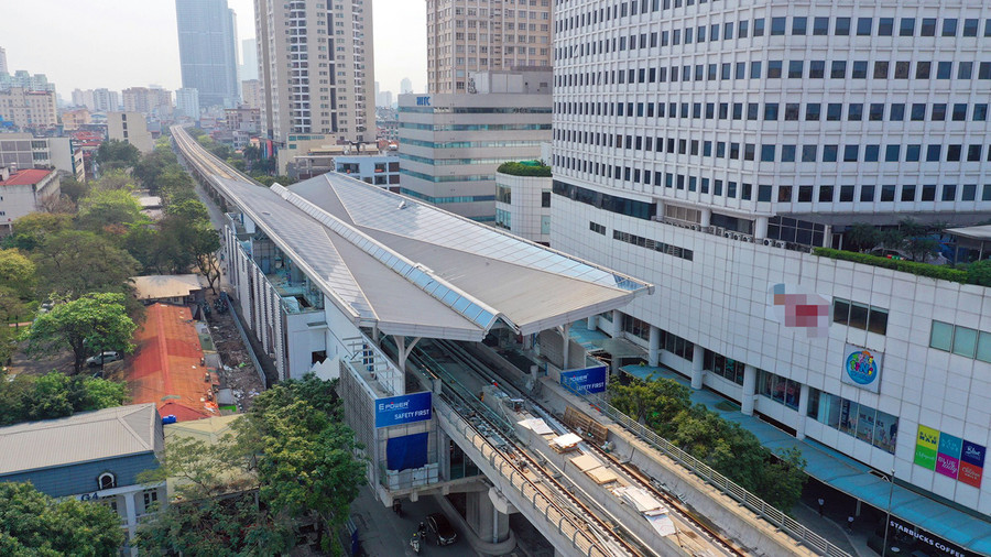 Metro Nhổn - ga Hà Nội thi công xong đoạn trên cao 