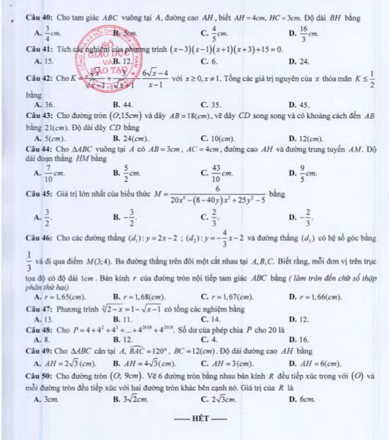 Yên Bái: Ban hành đề thi minh họa kỳ tuyển sinh lớp 10 ảnh 5