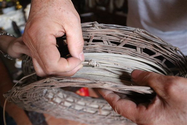 Cuộn dây diều làm từ thân tre được lưu giữ tại Bá Dương Nội.