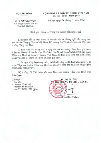 Về nghi vấn hối lộ tại Công ty Tenma Việt Nam: 11 cán bộ thuế, hải quan bị tạm đình chỉ công tác ảnh 2 Về nghi vấn hối lộ tại Công ty Tenma Việt Nam: 11 cán bộ thuế, hải quan bị tạm đình chỉ công tác ảnh 2