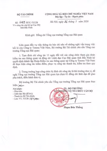 Về nghi vấn hối lộ tại Công ty Tenma Việt Nam: 11 cán bộ thuế, hải quan bị tạm đình chỉ công tác ảnh 1