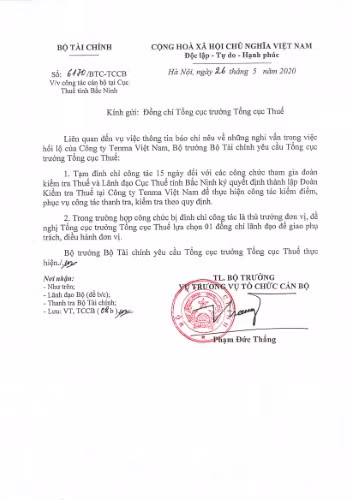 Về nghi vấn hối lộ tại Công ty Tenma Việt Nam: 11 cán bộ thuế, hải quan bị tạm đình chỉ công tác ảnh 2