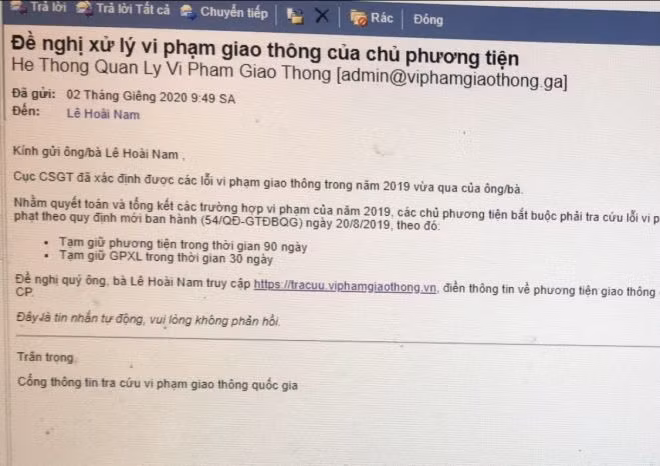 Cảnh báo tin nhắn lừa nộp phạt vi phạm giao thông bằng công nghệ cao ảnh 1