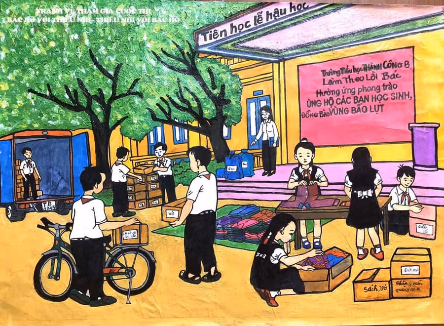 Công bố 20 tác phẩm xuất sắc cuộc thi vẽ tranh “Bác Hồ với thiếu nhi - Thiếu nhi với Bác Hồ” ảnh 4