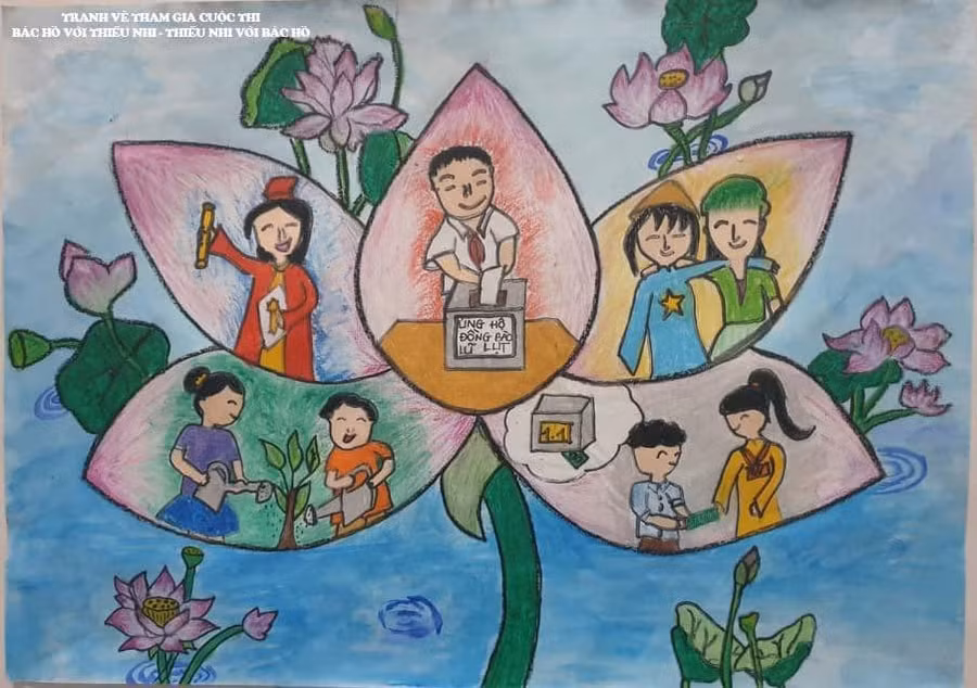 Công bố 20 tác phẩm xuất sắc cuộc thi vẽ tranh “Bác Hồ với thiếu nhi - Thiếu nhi với Bác Hồ” ảnh 7