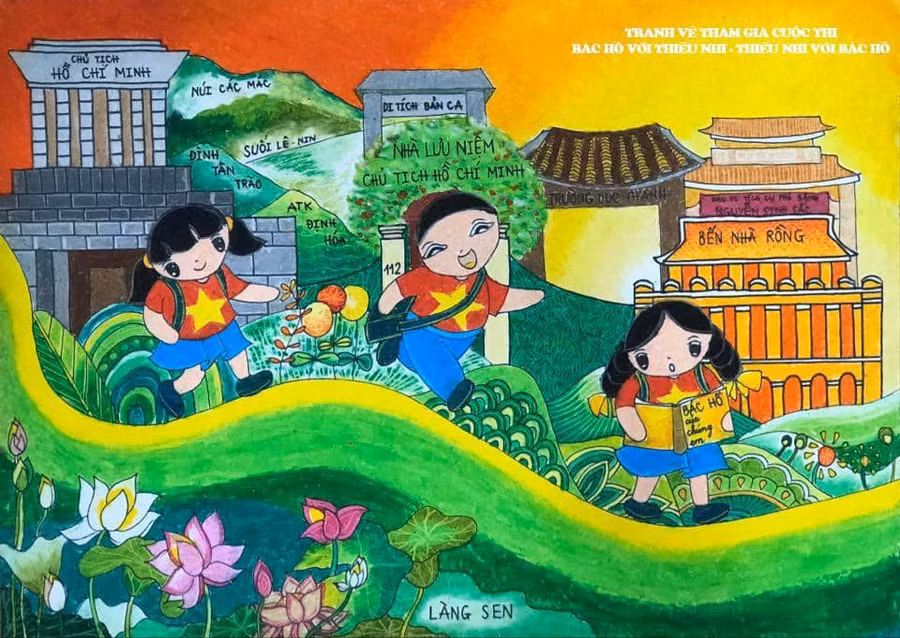 Công bố 20 tác phẩm xuất sắc cuộc thi vẽ tranh “Bác Hồ với thiếu nhi - Thiếu nhi với Bác Hồ”