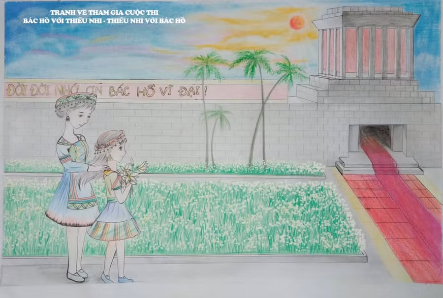 Công bố 20 tác phẩm xuất sắc cuộc thi vẽ tranh “Bác Hồ với thiếu nhi - Thiếu nhi với Bác Hồ” ảnh 14