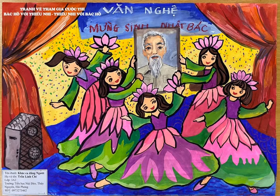 Công bố 20 tác phẩm xuất sắc cuộc thi vẽ tranh “Bác Hồ với thiếu nhi - Thiếu nhi với Bác Hồ” ảnh 8