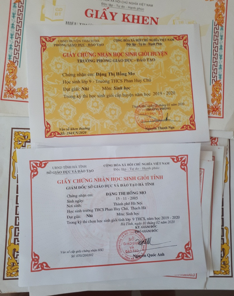 Bố mẹ làm nông, nữ sinh nỗ lực đỗ thủ khoa môn Sinh Trường chuyên Hà Tĩnh ảnh 2 Bố mẹ làm nông, nữ sinh nỗ lực đỗ thủ khoa môn Sinh Trường chuyên Hà Tĩnh ảnh 2