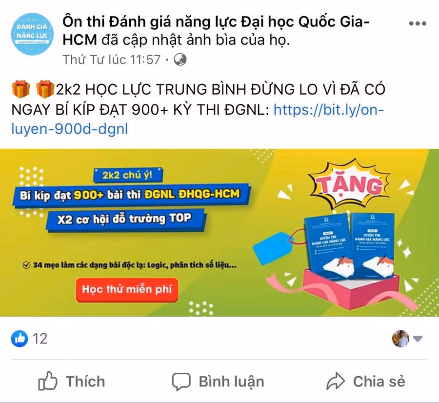 Tài liệu liên quan tới kỳ thi đánh giá năng lực của ĐHQG TP.HCM đều là mạo danh ảnh 2