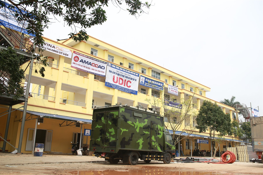 Cận cảnh Bệnh viện dã chiến Mê Linh sẽ hoàn thiện trong ngày hôm nay