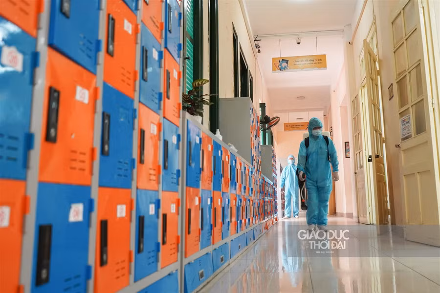 Hình ảnh nhà trường tất bật chuẩn bị đón học sinh Tiểu học, Mầm non trở lại ảnh 9