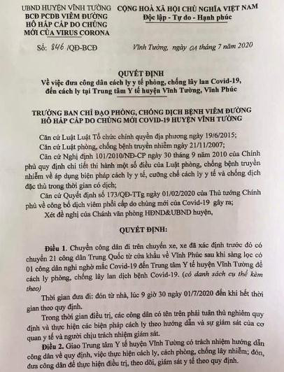 Vĩnh Phúc: Cách ly y tế 9 công dân để phòng Covid-19 ảnh 1 Vĩnh Phúc: Cách ly y tế 9 công dân để phòng Covid-19 ảnh 1