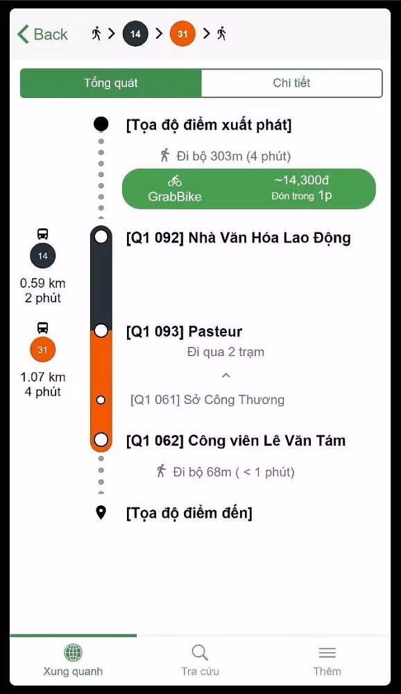 Ứng dụng cung cấp thông tin, kết nối xe buýt với ứng dụng Grab