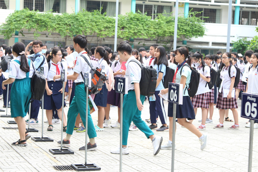 Thí sinh TP.HCM thoải mái, tự tin bước vào môn Toán kỳ thi vào lớp 10 ảnh 5