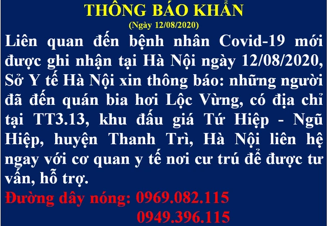 Hà Nội tìm người đến quán bia Lộc Vừng liên quan ca Covid-19 Hải Dương